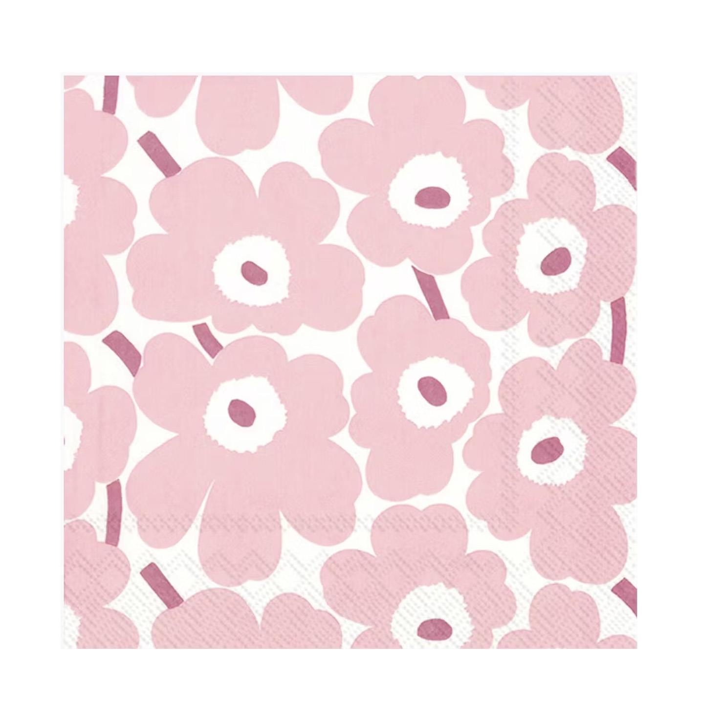 Marimekko Mini Unikko Light Rose Luncheon Napkin